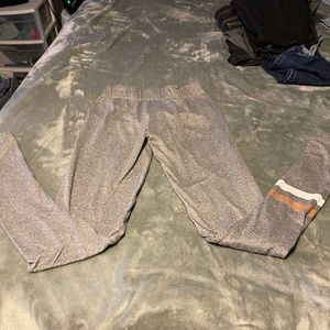 Very soft grey leggings with stripped leg